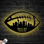Sports Metal Sign Custom Dallas Skyline American Football 1