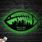 Sports Metal Sign Custom Dallas Skyline American Football 1