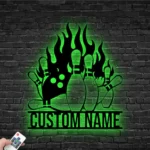 Sports Metal Sign Custom Fire Bowling 1