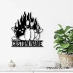 Sports Metal Sign Custom Fire Bowling 1