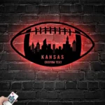 Sports Metal Sign Custom Kansas Skyline Us Football 1