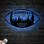 Sports Metal Sign Custom Kansas Skyline Us Football 1
