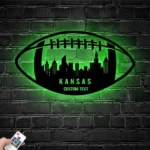 Sports Metal Sign Custom Kansas Skyline Us Football 1