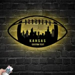 Sports Metal Sign Custom Kansas Skyline Us Football 1