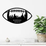 Sports Metal Sign Custom Kansas Skyline Us Football 1