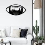 Sports Metal Sign Custom Kansas Skyline Us Football 1