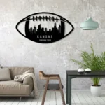 Sports Metal Sign Custom Kansas Skyline Us Football 1