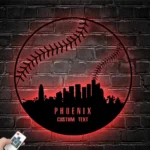 Sports Metal Sign Custom Phoenix Skyline Baseball 1
