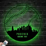 Sports Metal Sign Custom Phoenix Skyline Baseball 1