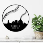 Sports Metal Sign Custom Phoenix Skyline Baseball 1