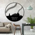 Sports Metal Sign Custom Phoenix Skyline Baseball 1
