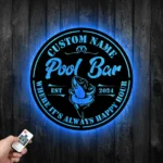 Sports Metal Sign Custom Pool Bar 1
