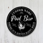 Sports Metal Sign Custom Pool Bar 1