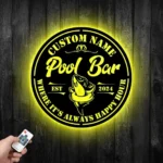 Sports Metal Sign Custom Pool Bar 1