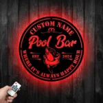 Sports Metal Sign Custom Pool Bar 1