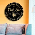 Sports Metal Sign Custom Pool Bar 1