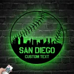 Sports Metal Sign Custom San Diego Skyline Baseball 1