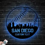 Sports Metal Sign Custom San Diego Skyline Baseball 1