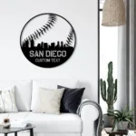 Sports Metal Sign Custom San Diego Skyline Baseball 1