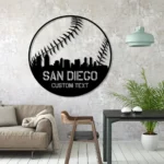 Sports Metal Sign Custom San Diego Skyline Baseball 1