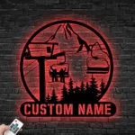 Sports Metal Sign Custom Ski Lift Skiing 1
