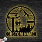 Sports Metal Sign Custom Ski Lift Skiing 1