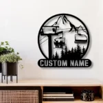 Sports Metal Sign Custom Ski Lift Skiing 1