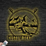 Sports Metal Sign Custom Skiing 1