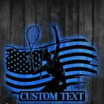 Sports Metal Sign Custom Us Flag Tennis 1