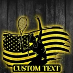 Sports Metal Sign Custom Us Flag Tennis 1