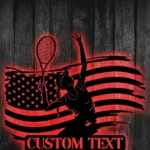 Sports Metal Sign Custom Us Flag Tennis 1