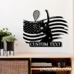 Sports Metal Sign Custom Us Flag Tennis 1