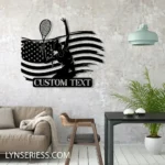 Sports Metal Sign Custom Us Flag Tennis 1