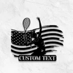 Sports Metal Sign Custom Us Flag Tennis 1