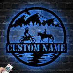 Sports Metal Sign Dirt Bike Biker Couple 1