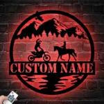 Sports Metal Sign Dirt Bike Biker Couple 1