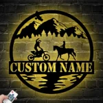 Sports Metal Sign Dirt Bike Biker Couple 1