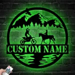 Sports Metal Sign Dirt Bike Biker Couple 1