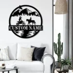 Sports Metal Sign Dirt Bike Biker Couple 1