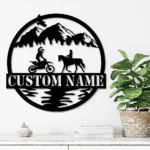 Sports Metal Sign Dirt Bike Biker Couple 1