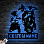 Sports Metal Sign Father And Daughter Enduro Biker 1