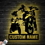 Sports Metal Sign Father And Daughter Enduro Biker 1