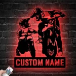 Sports Metal Sign Father And Daughter Enduro Biker 1