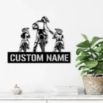 Sports Metal Sign Father Daughter Mx Racing Biker 1