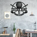 Sports Metal Sign Golfer Label 1