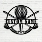 Sports Metal Sign Golfer Label 1