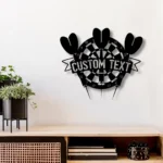 Sports Metal Sign Handcrafted Dartboard Dart Game 1