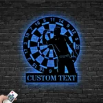 Sports Metal Sign Handcrafted Dartboard Dart Player 1