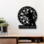 Sports Metal Sign Handcrafted Dartboard Dart Player 1