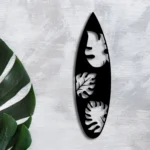 Sports Metal Sign Monstera Leaves Surfboard 1